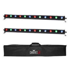 2x Equinox Tri Power Batten MKII LED Bar 1M 12 x 3W RGB Uplighter + Bag