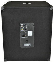 2 x QTX QT18SA Active Powered Subwoofer Bass Bin Speaker 1000w