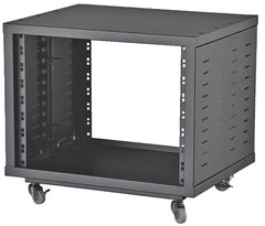 Pulse 8U 19" Universal Open Rack Cabinet with Wheels Black Server Data