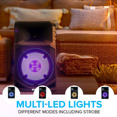 Gemini Sound GSW-T1500Pk Portable Water Resistant Wireless Bluetooth Party Speaker