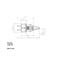 Mennekes 16A 230V 2P+E IP44 Black Schuko Plug (10754)