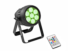 8x Spot Eurolite LED IP PAR 7x10W RGBL avec Flightcase