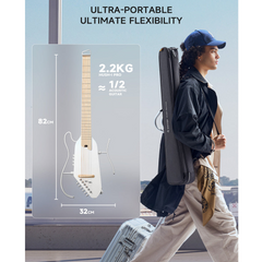 Donner HUSH-1 White - Electric Travel Guitar