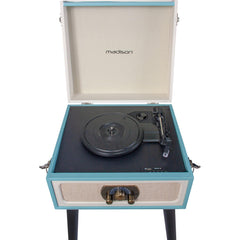 Platine vinyle Madison avec haut-parleur intégré, boîtier rétro sur 4 pieds, système audio HIFI