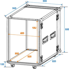 Roadinger Rack Profi 18U 45Cm Avec Roues