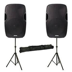 2x Gemini AS-15BLU Tragbarer aktiver PA-Sound-Lautsprecher 4000W USB Bluetooth Disco DJ