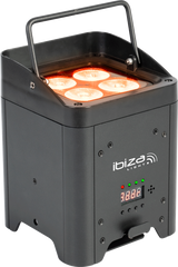 Ibiza Light BOX-HEX 4 LED Battery Uplighter RGBWAUV *B Stock*
