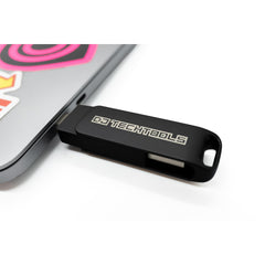 DJ Tech Tools Chroma Drive USB Stick Pen Drive (Black) 128gb USB C & A