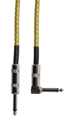 Citronic Braid Guitar Lead R/A Grey/Gold 3m