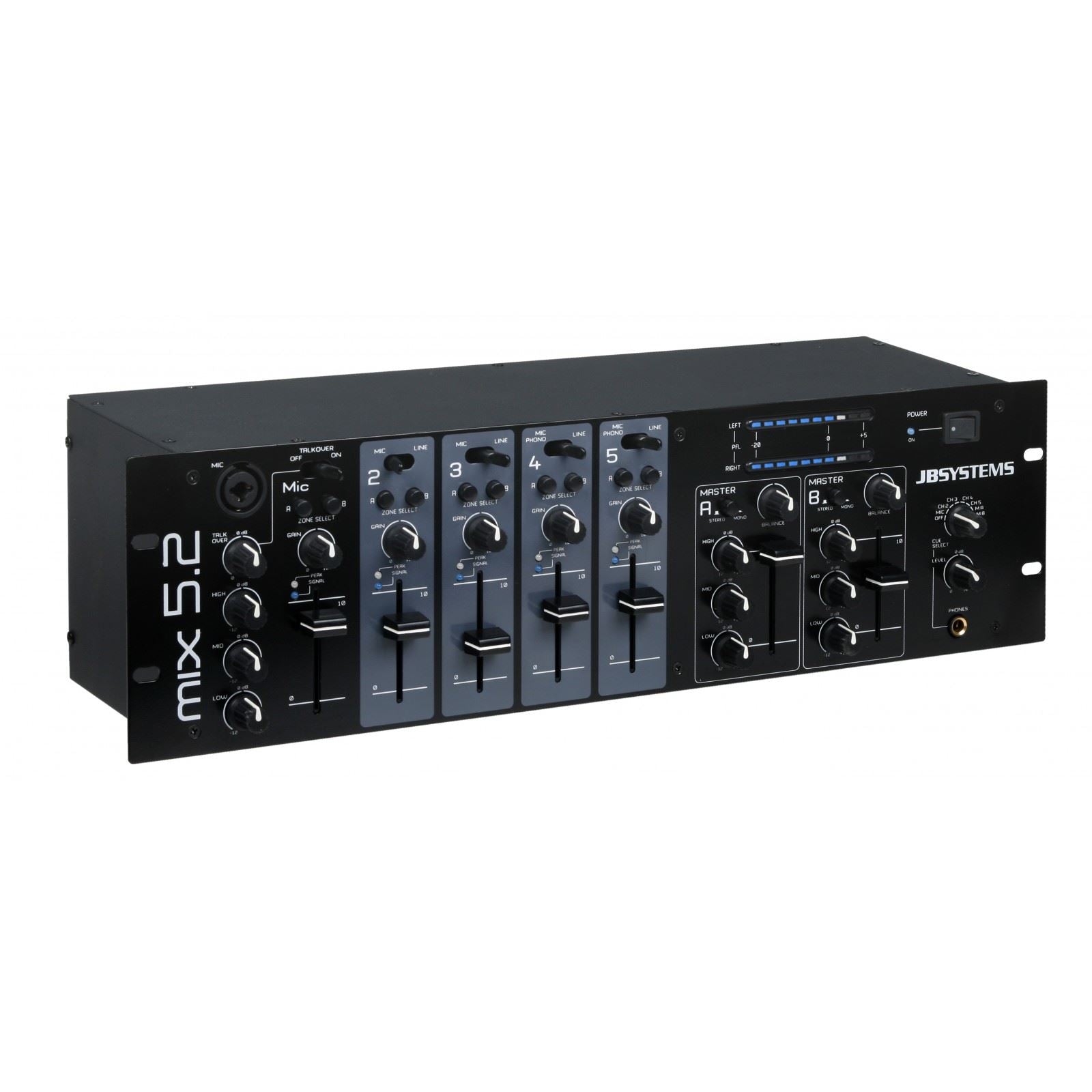 Mixi Fx Rack Jb Systems MIX 5.2 Rack 5ch Rack Mixer Dual Zone PA – Simply Sound and ...
