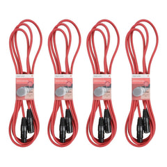 4x Chord 3M Mikrofonkabel, rotes XLR-Kabel, hochwertig, symmetrisch