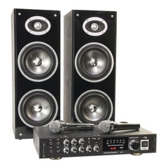 LTC Karaoke Sound System 200W USB SD Bluetooth 2 x Wired Mic