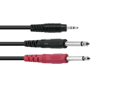Omnitronic Adapterkabel 3,5 Klinke/2XKlinke Eco 3M Bk