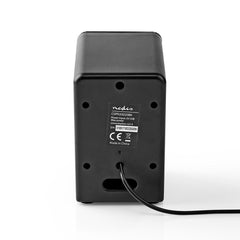 Nedis PC-Lautsprecher 2.0, 18 W, 3,5-mm-Klinkenstecker, Computer-Lautsprecherpaar, Stromversorgung über USB