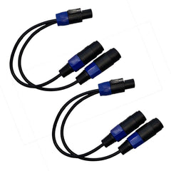 2x Roar Speakon Speaker Cable Splitter