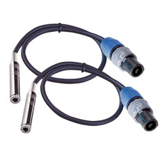 2x Soundlab Female Jack 1/4" to Speakon Plug Adaptor Convertor Amplifier PA