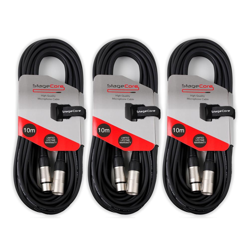 3 x Stagecore 3m Giallo XLR Cavo Microfono Piombo Segnale 3 x Stagecore 3m Giallo XLR Cavo Microfono Piombo Segnale