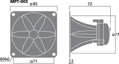 Monacor MPT-005 Piezo Tweeter Replacement Spare DIY Speaker Part 225W