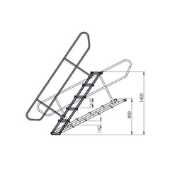 Escalier réglable Global Truss Stage Deck 80-140 cm