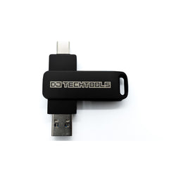 DJ Tech Tools Chroma Drive USB Stick Pen Drive (Black) 128gb USB C & A