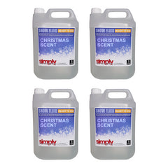 4x Simply Sound & Lighting Snow Fluid 5L Christmas Fragance