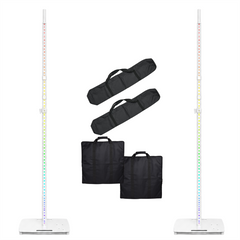 2x Chauvet FLEXstand FX ILS LED White Square Base stand inc carry bags
