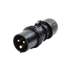 16A 230V 2P+E Black Cable Plug for Power Connections
