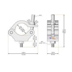 Global Truss Half Coupler 750kg Silver (8121)