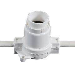 eLumen8 10m BC Heavy Duty White Rubber Festoon, 0.33m Spacing with 16A Plug and Socket