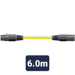 Chord 6m Professional High Quality Balanced 3Pin XLR Cable (Yellow)