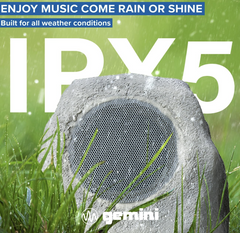 Gemini Sound GHRK-500LTMS Bluetooth Rock Speaker Garden Granite