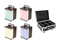 4x Eurolite LED-Akku-Uplighter RGBW 15W inkl. Ladekoffer