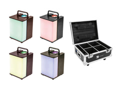 4x Eurolite LED Battery Uplighter RGBW 15W inc Charging Case