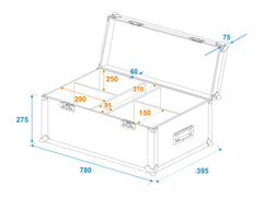 Roadinger Flightcase 4 X Led Cbb-2 Cob Bar