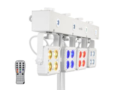 Eurolite LED KLS-180 Ensemble d'éclairage compact Boîtier blanc 4 x éclairage spot RGBW