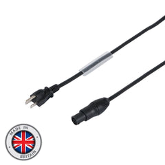 LEDJ Grounded USA Plug to Neutrik PowerCON TRUE1 NAC3FX-W-TOP 1m