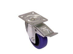 Roadinger Lenkrolle 100 mm blau mit Bremse