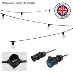 PCE 25m ES Festoon, 0.5m Spacing with 16A Plug and Socket