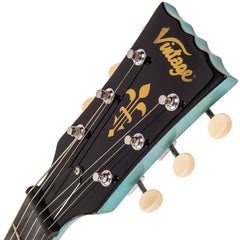 Vintage V120 Electric Guitar- Single Cut - Gun Hill Blue