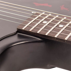 Vintage V120 Icon - Distressed - Black On Cherry Red
