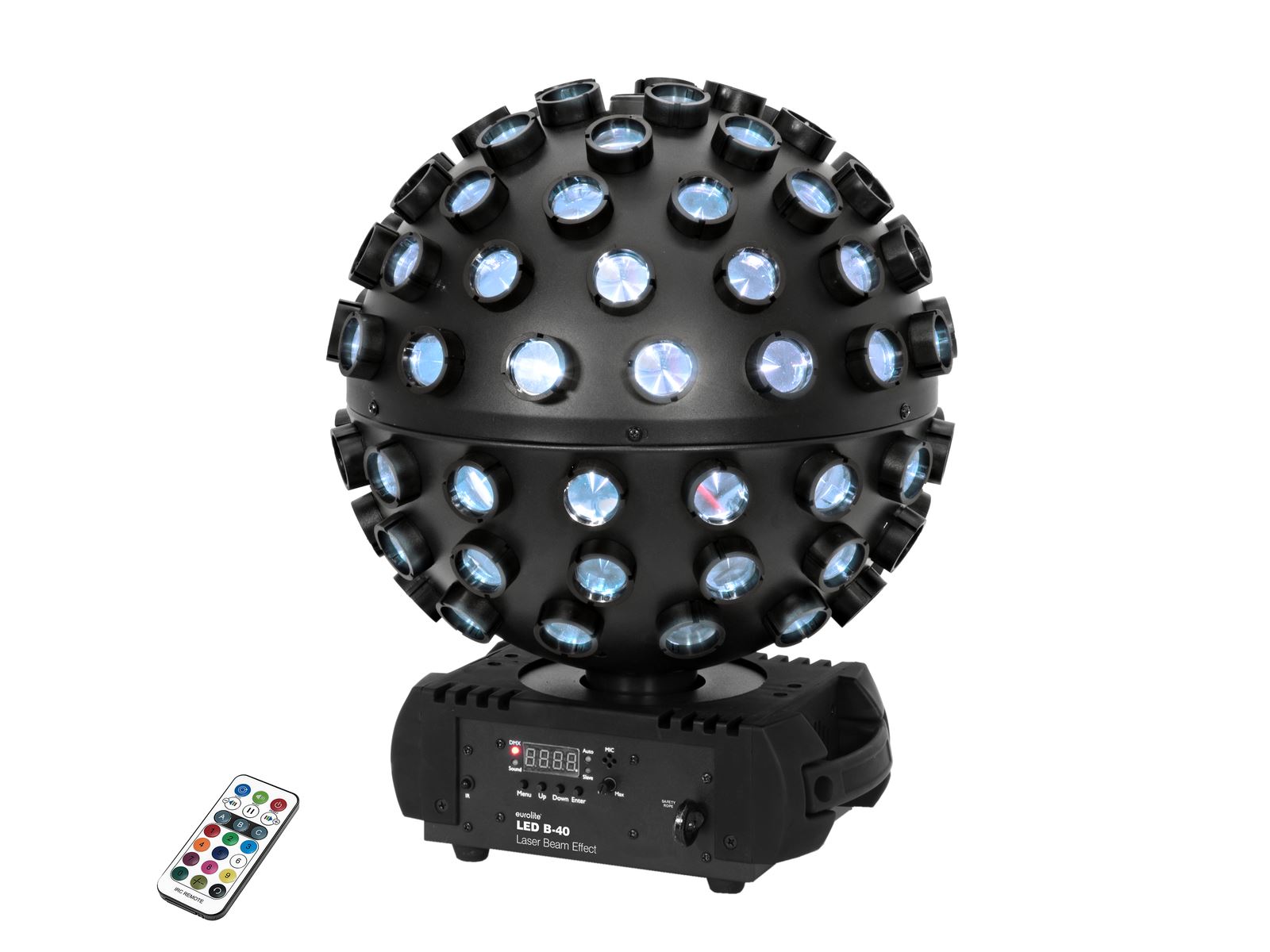 Eurolite LED B-40 Laser Beam Rotating Mirrorball Effect Light DMX Disc ...