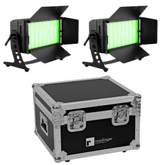 2x Eurolite LED PLL-384 RGB/WW Panel Inc Case