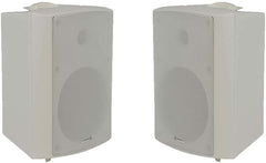 2x Adastra BP6V-W 100V 6" Outdoor Weatherproof Background Speaker White