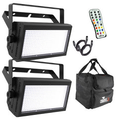 Chauvet DJ Shocker Panel 480 LED stroboscopique haute puissance, lot de 2 avec étui