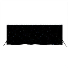 LEDJ Blanc LED DMX Noir Starcloth (6m x 3m) inc. Système de fermes