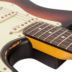 Vintage V6 Icon - Distressed Sunset Sunburst