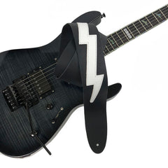 Perris 218 2.5" Famous Guitar Strap With Lightning Bolt Black