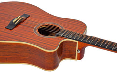 Chord Sundown Electro-Acoustic Western Guitar Dark Zebrano