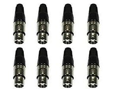 8x Accu-Cable 3-Pin Female DMX / XLR Connector (Silver)
