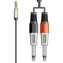 Citronic Classic 3.5mm Stereo Jack to 2 x 6.3mm Mono Jack Lead 3m